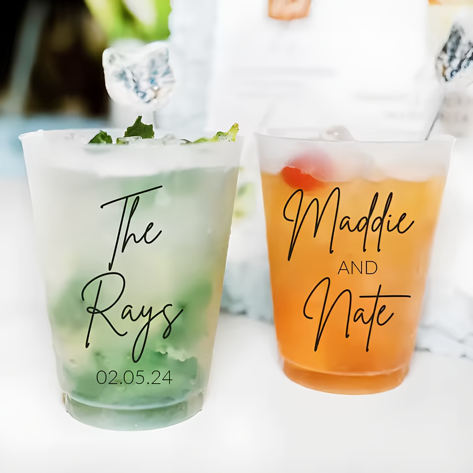 Plastic Cup 50Pcs - 10/20/50pcs Custom Plastic Cups for Wedding