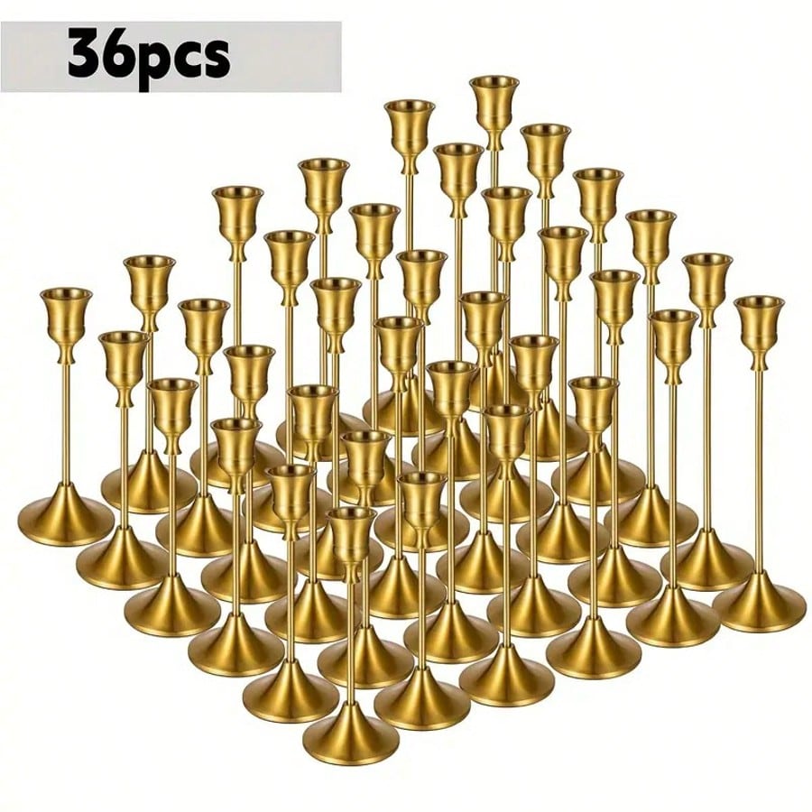 Centerpiece Stick - 36 Pcs Taper Candle Holders Bulk