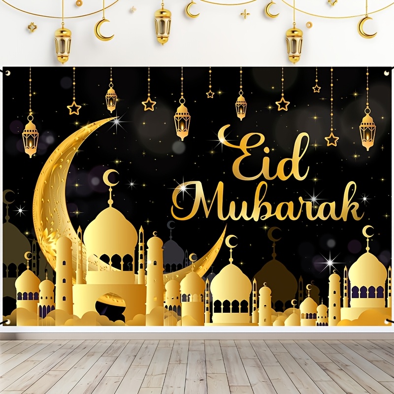 VIKAMA Eid Al Fitr Happy Backg - Party Banner Gold のレビューと価格