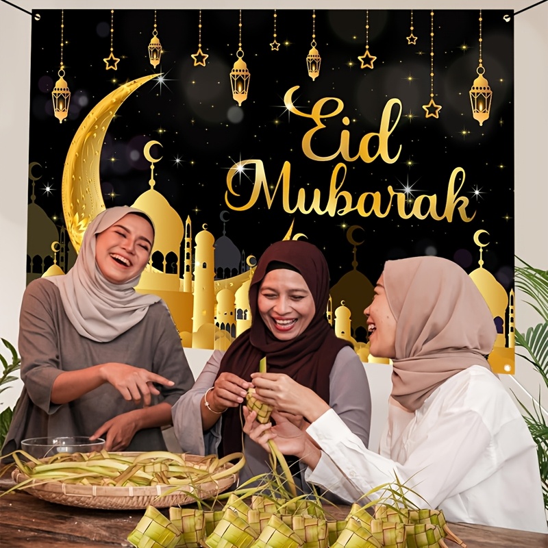 VIKAMA Eid Al Fitr Happy Backg - Party Banner Gold のレビューと価格