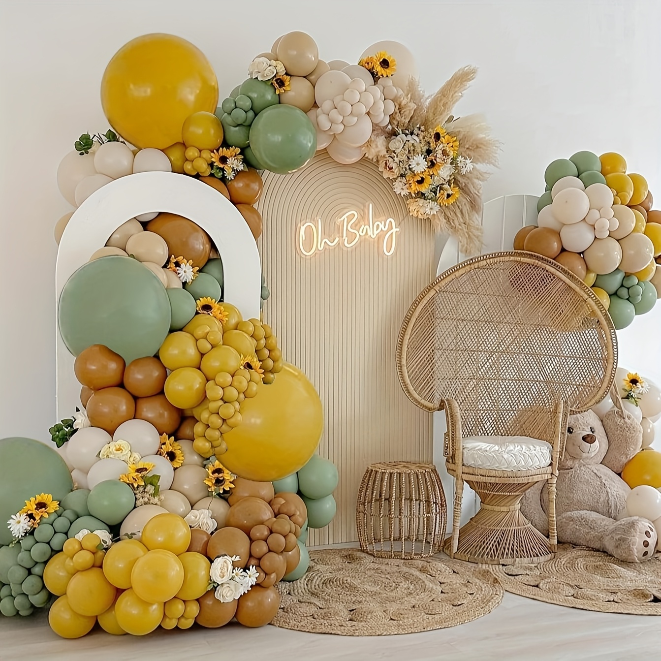 146pcs Sage Green Yellow Ballo - Balloon Arch Kit のレビューと価格