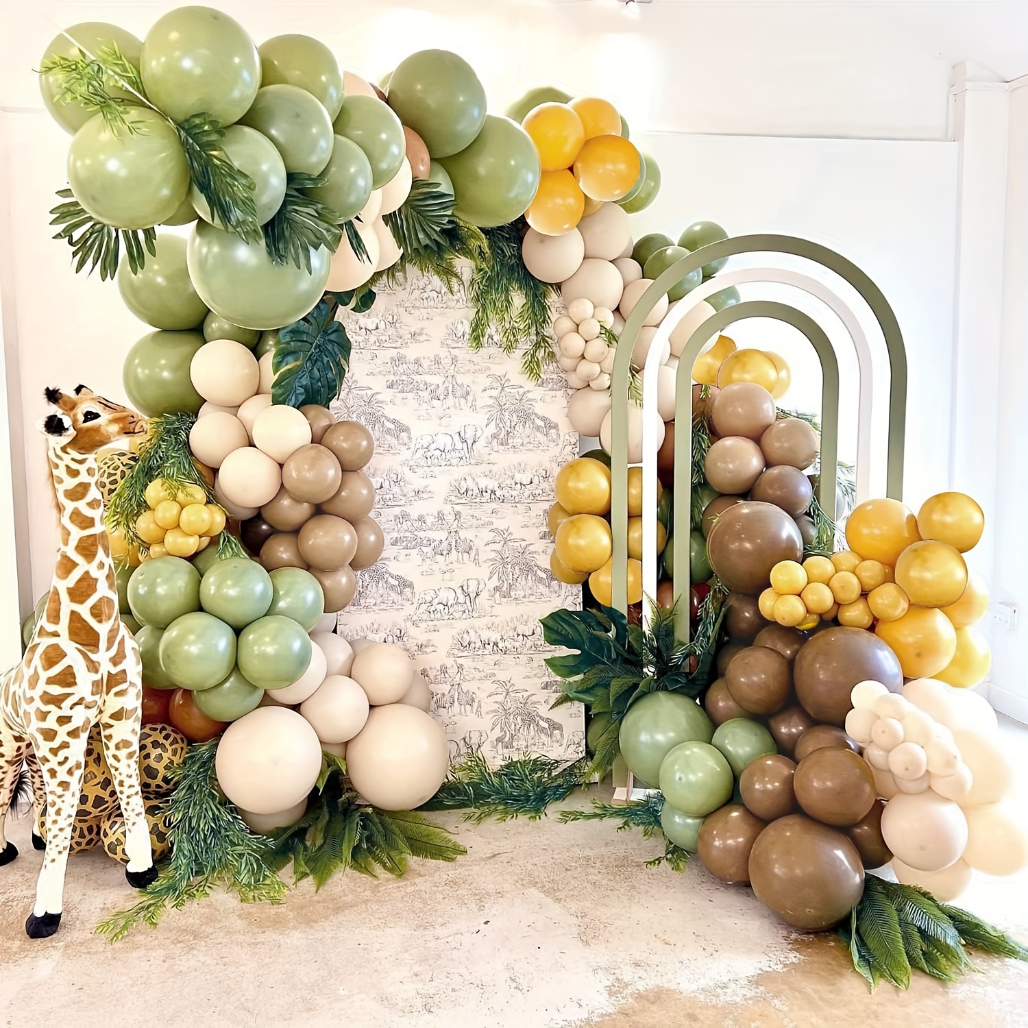 146pcs Sage Green Yellow Ballo - Balloon Arch Kit のレビューと価格