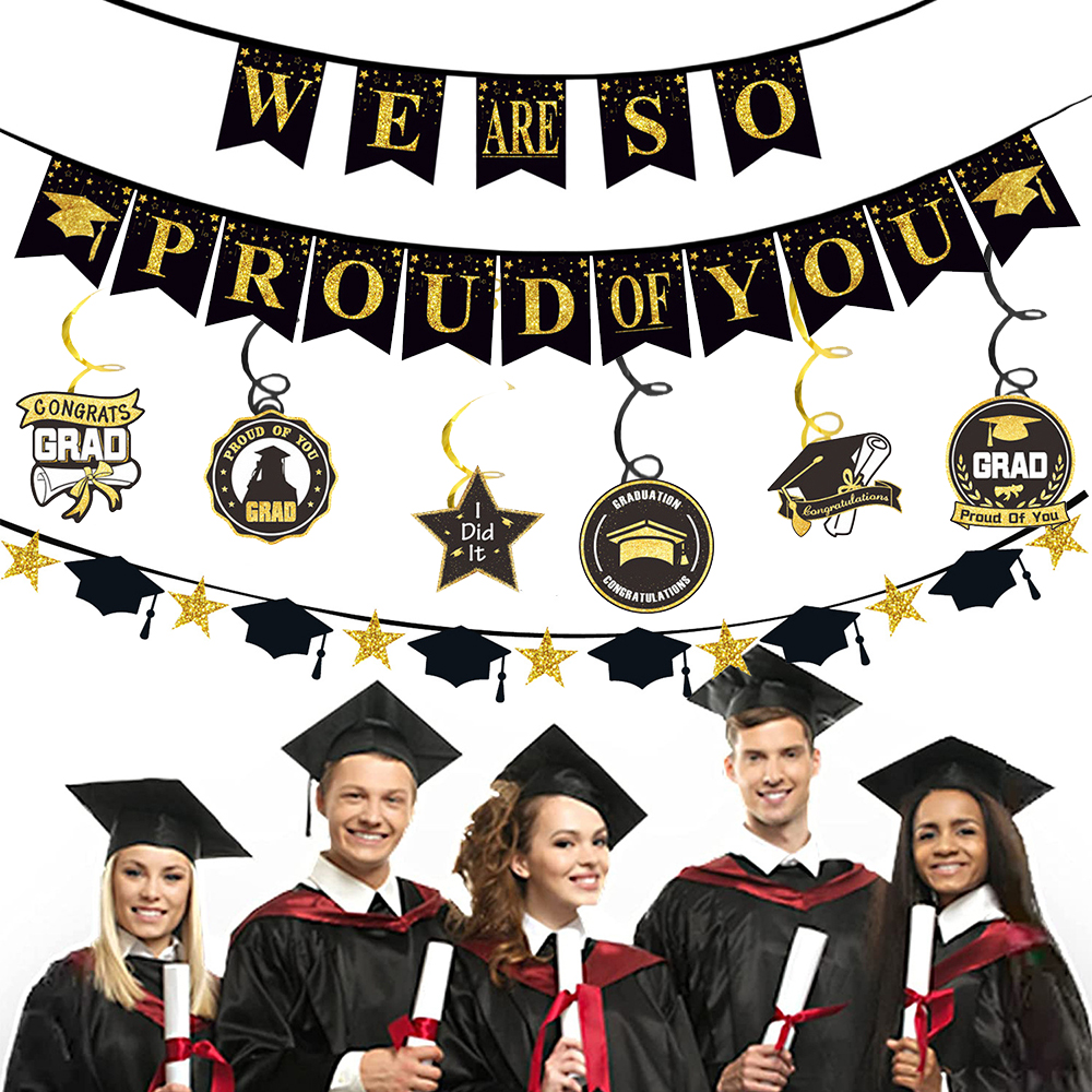 Graduation Party Decoration Se - Party Banner Gold のレビューと価格