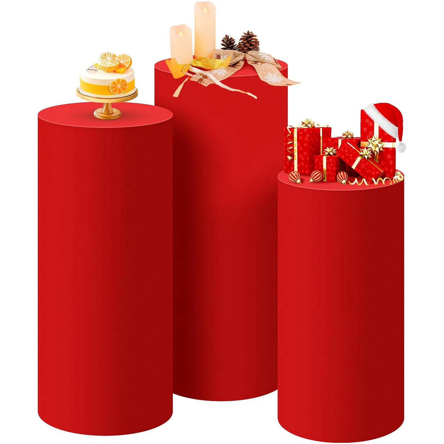 Yeele Red Cylinder Stand Cover - Dessert Table Backdrop のレビューと価格