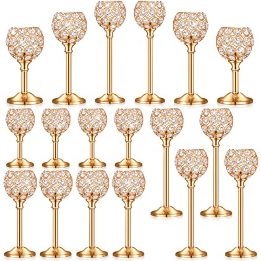 18 Pieces Crystal Candle Holde - Centerpiece Stick のレビューと価格