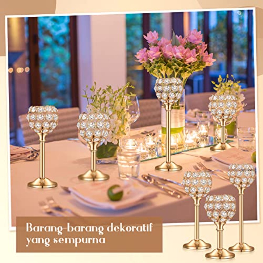18 Pieces Crystal Candle Holde - Centerpiece Stick のレビューと価格