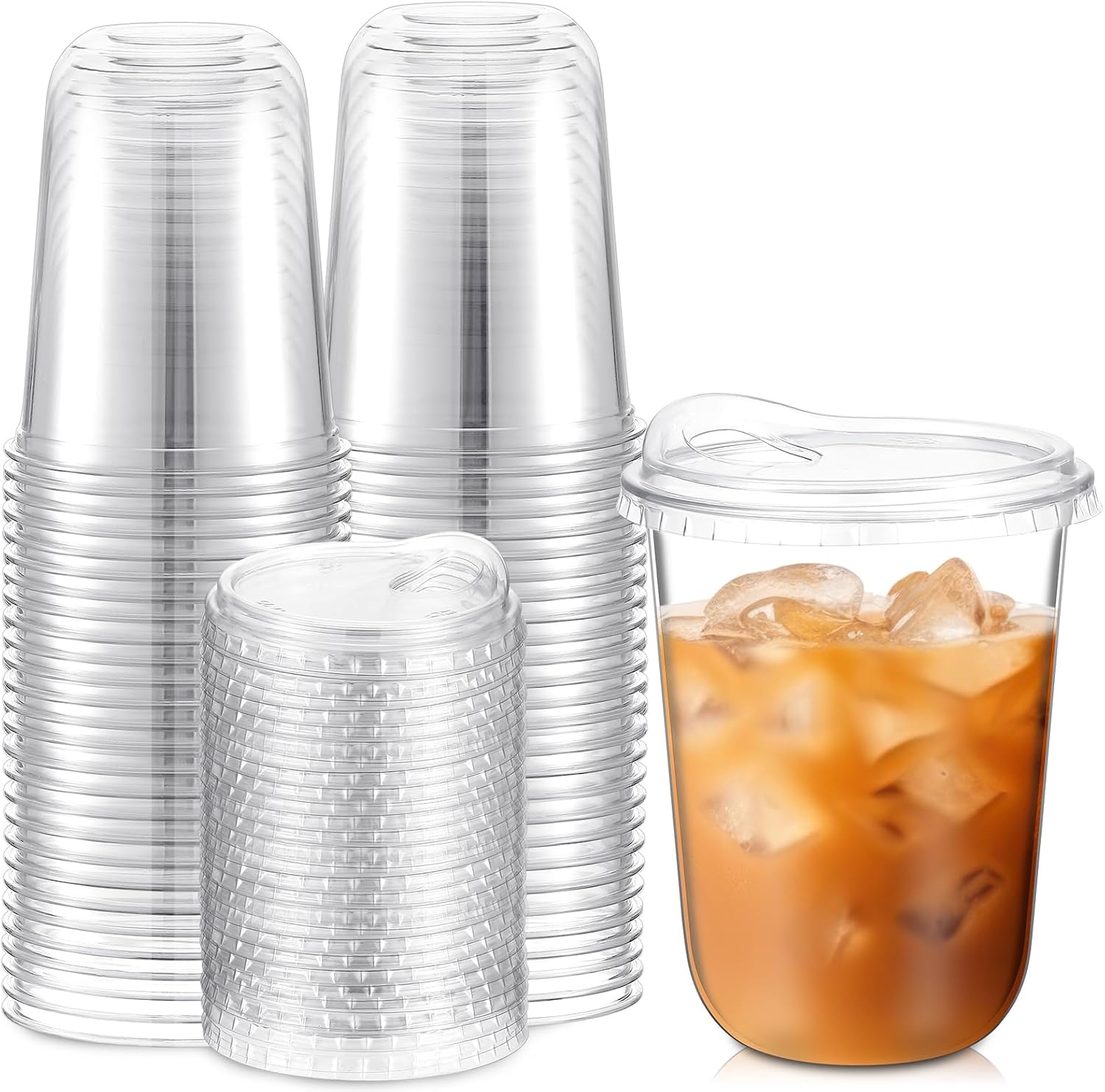Clear Plastic Cups with Strawl - Plastic Cup 50Pcs のレビューと価格
