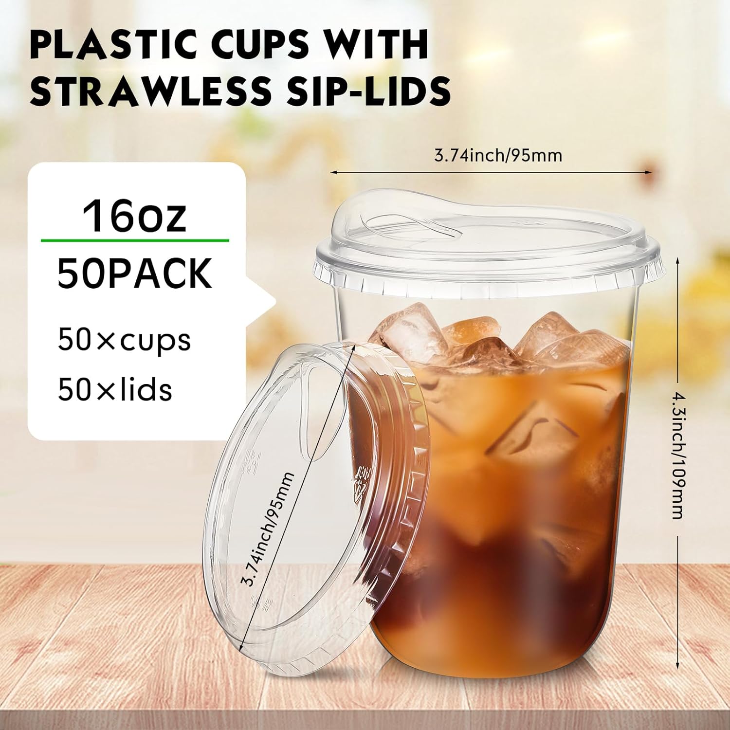 Clear Plastic Cups with Strawl - Plastic Cup 50Pcs のレビューと価格