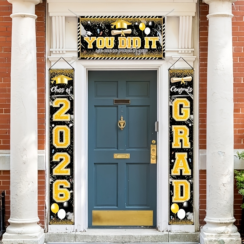 2D 3Pcs 2026 Graduation Banner - Party Banner Gold のレビューと価格