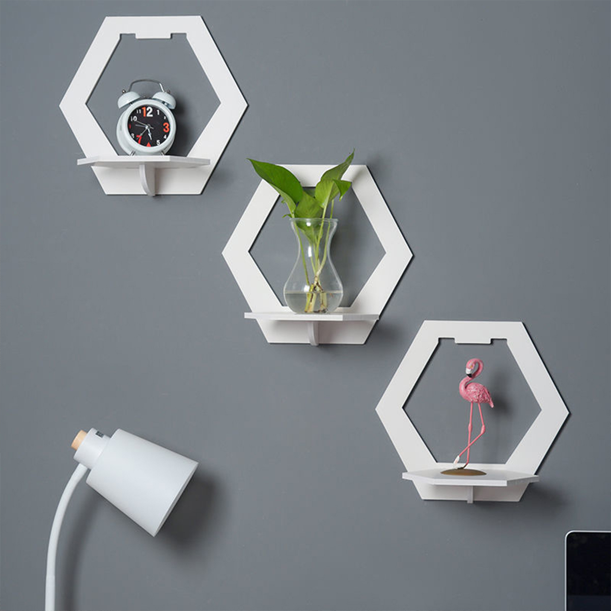 3Pcs Wall Organizer Wall Shelf - Flower Wall Panel のレビューと価格