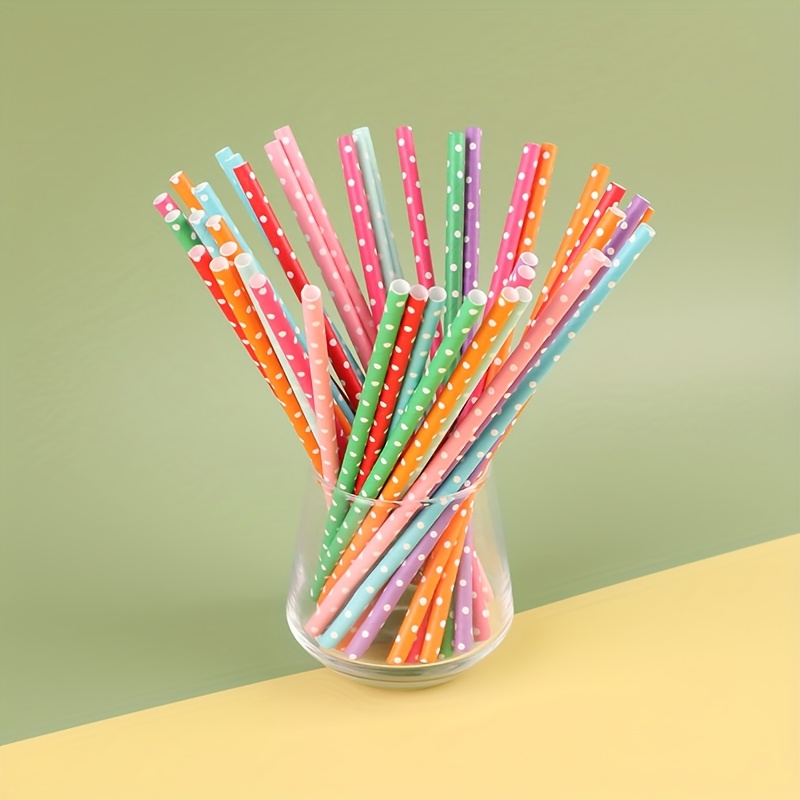 100pcs colorful disposable pap - Paper Straw Color のレビューと価格