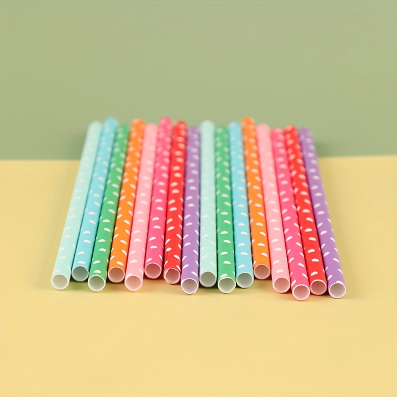 100pcs colorful disposable pap - Paper Straw Color のレビューと価格
