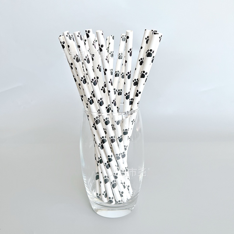 Moustache Paper Straw Cow Blac - Paper Straw Color のレビューと価格
