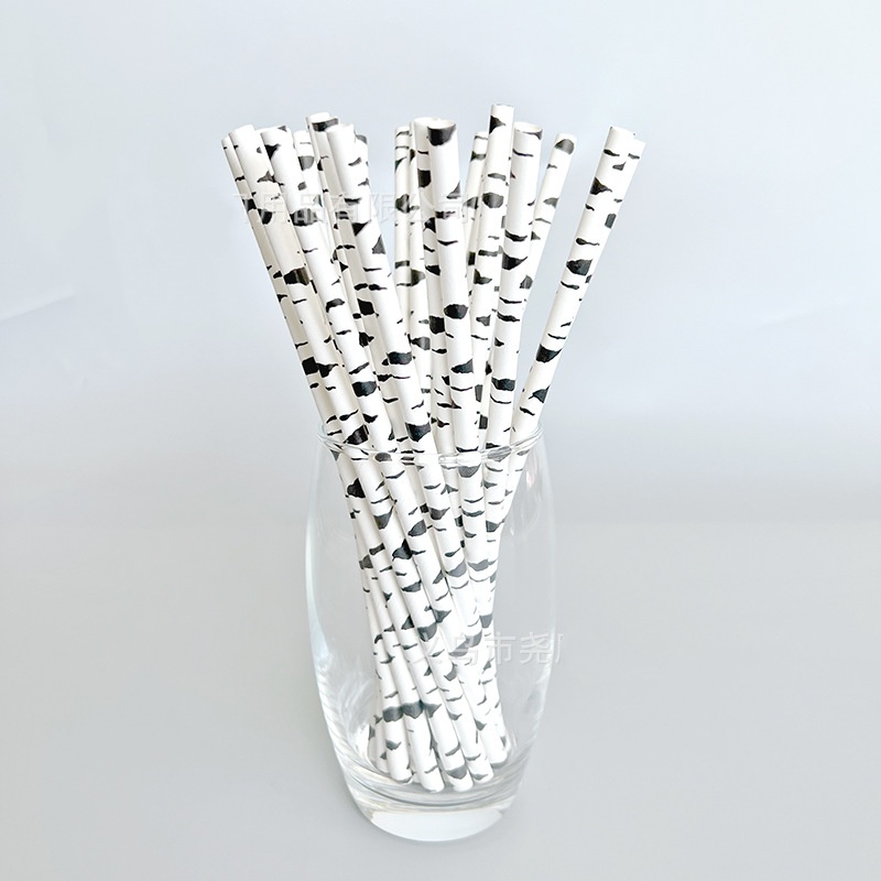 Moustache Paper Straw Cow Blac - Paper Straw Color のレビューと価格