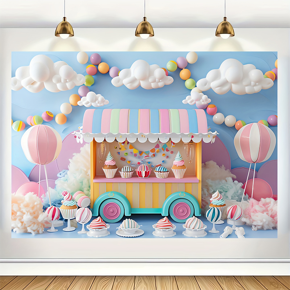 Sweet Ice Cream Theme Backdrop - Dessert Table Backdrop のレビューと価格