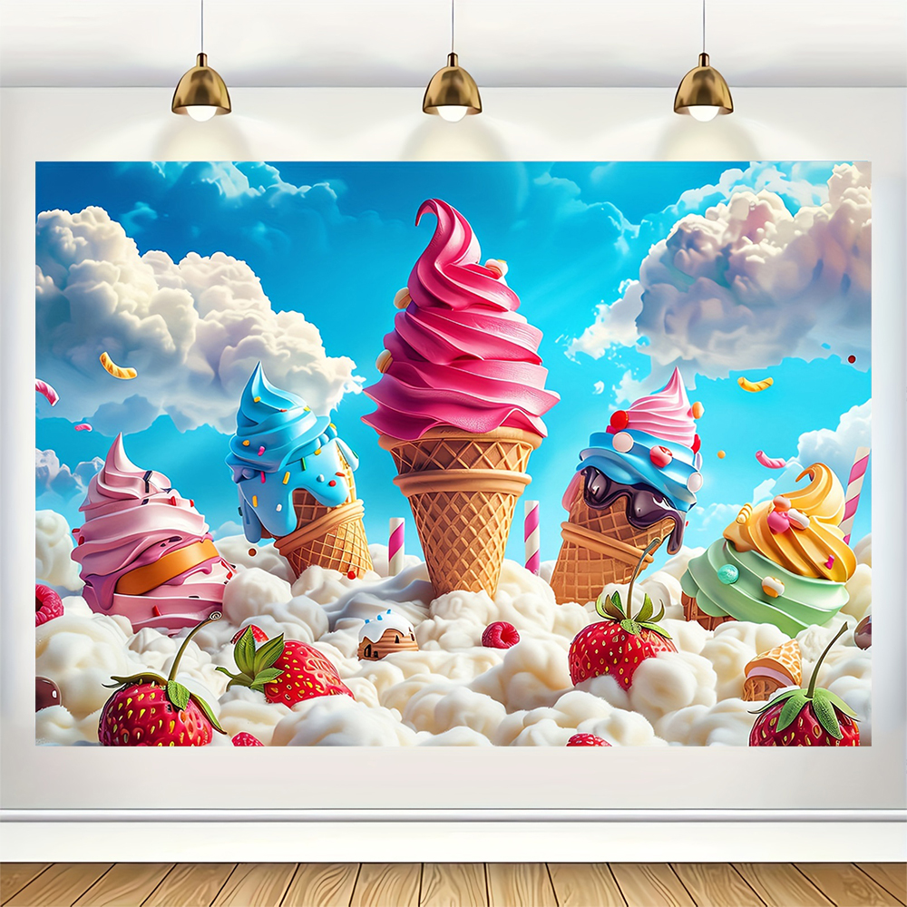 Sweet Ice Cream Theme Backdrop - Dessert Table Backdrop のレビューと価格