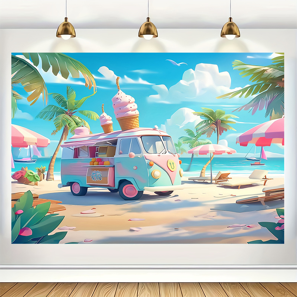 Sweet Ice Cream Theme Backdrop - Dessert Table Backdrop のレビューと価格