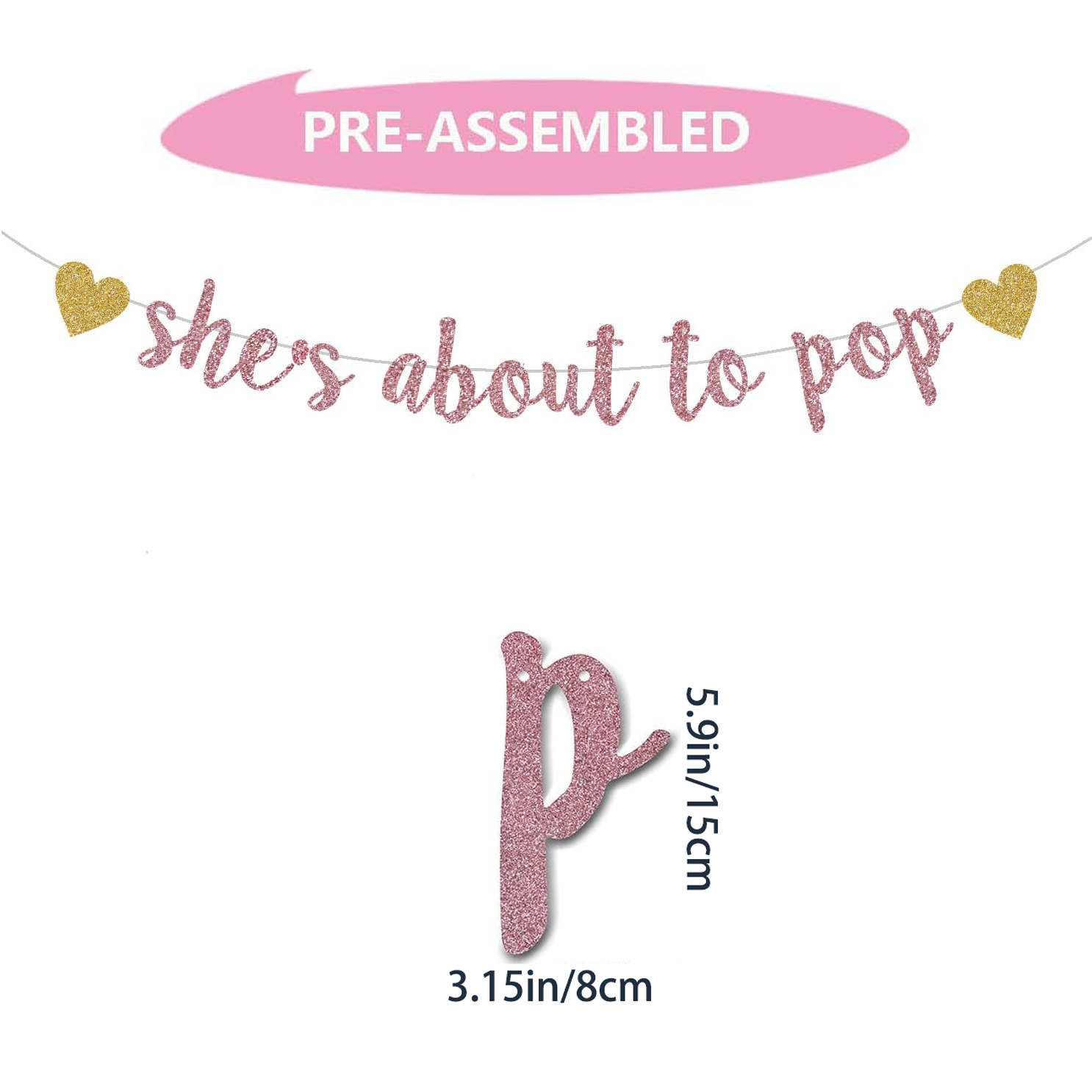 She's About to Pop Banner,Rose - Party Banner Gold のレビューと価格