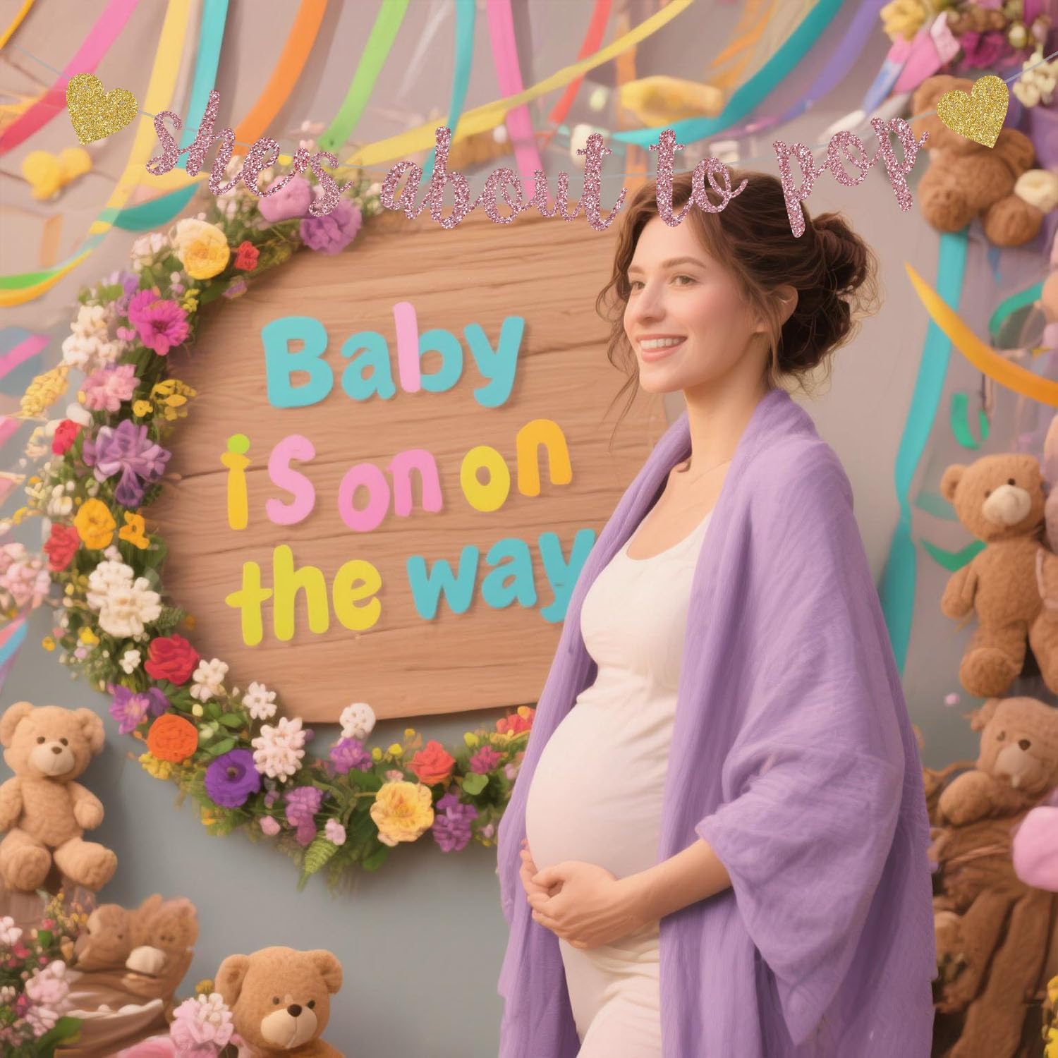 She's About to Pop Banner,Rose - Party Banner Gold のレビューと価格