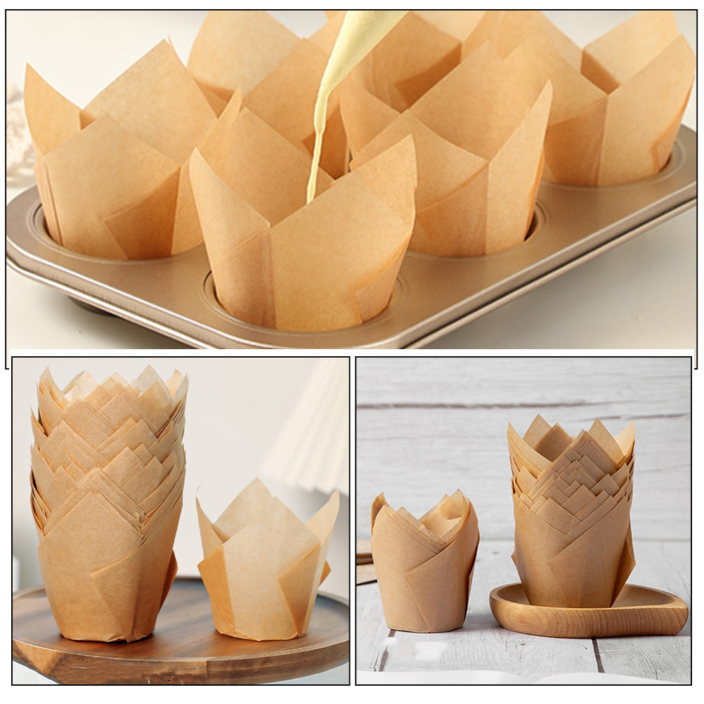 50Pcs Tulip Shaped Cupcake Lin - Plastic Cup 50Pcs のレビューと価格