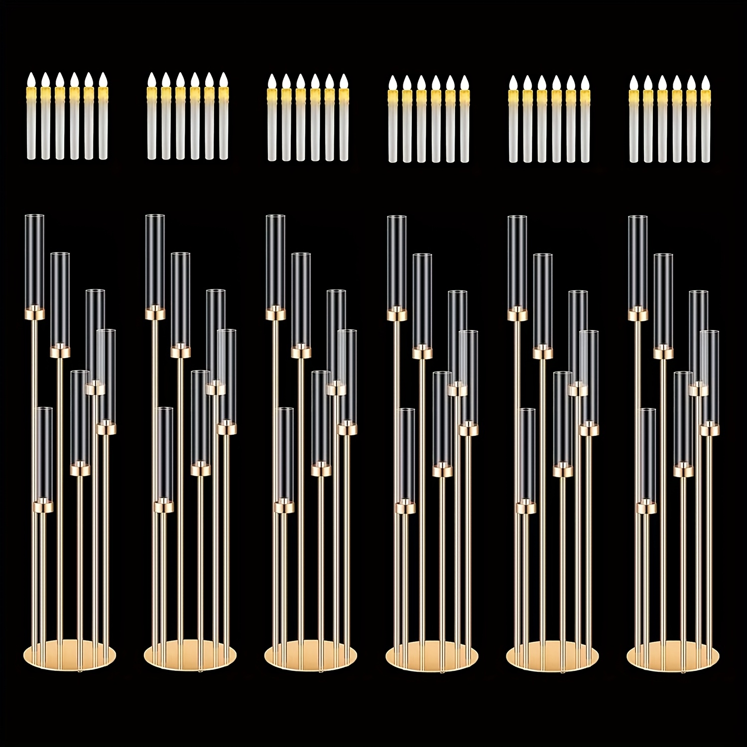 2 Sets Floor Candelabra 6 Arms - Centerpiece Stick のレビューと価格
