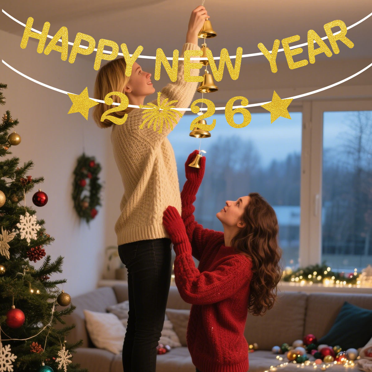 1Set 2026 Happy New Year Decor - Party Banner Gold のレビューと価格
