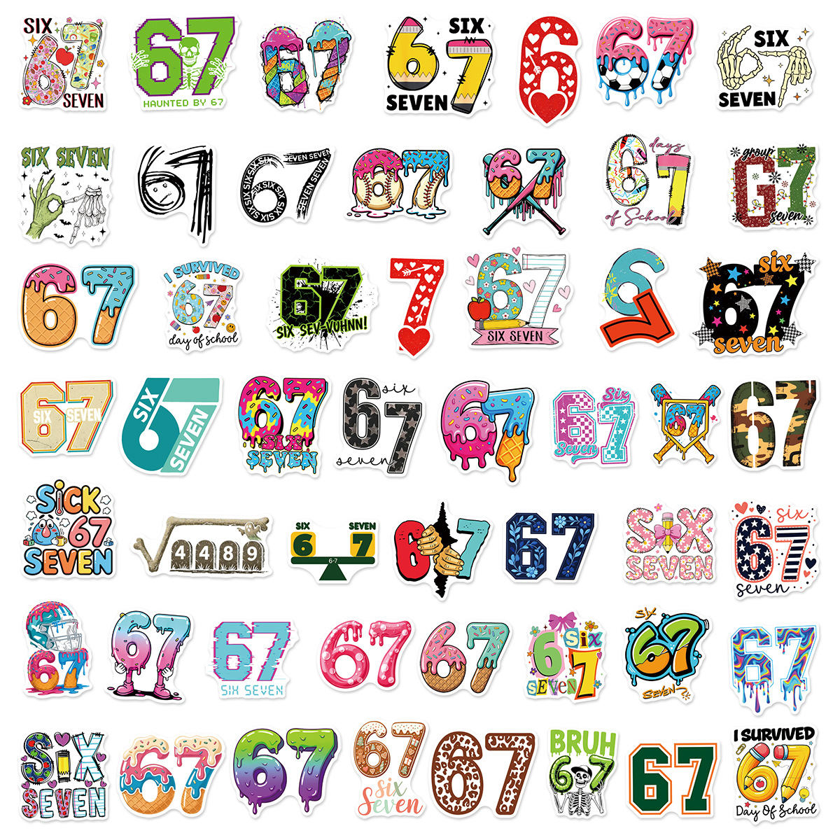50pcs Number 67 Digital Graffi - Plastic Cup 50Pcs のレビューと価格