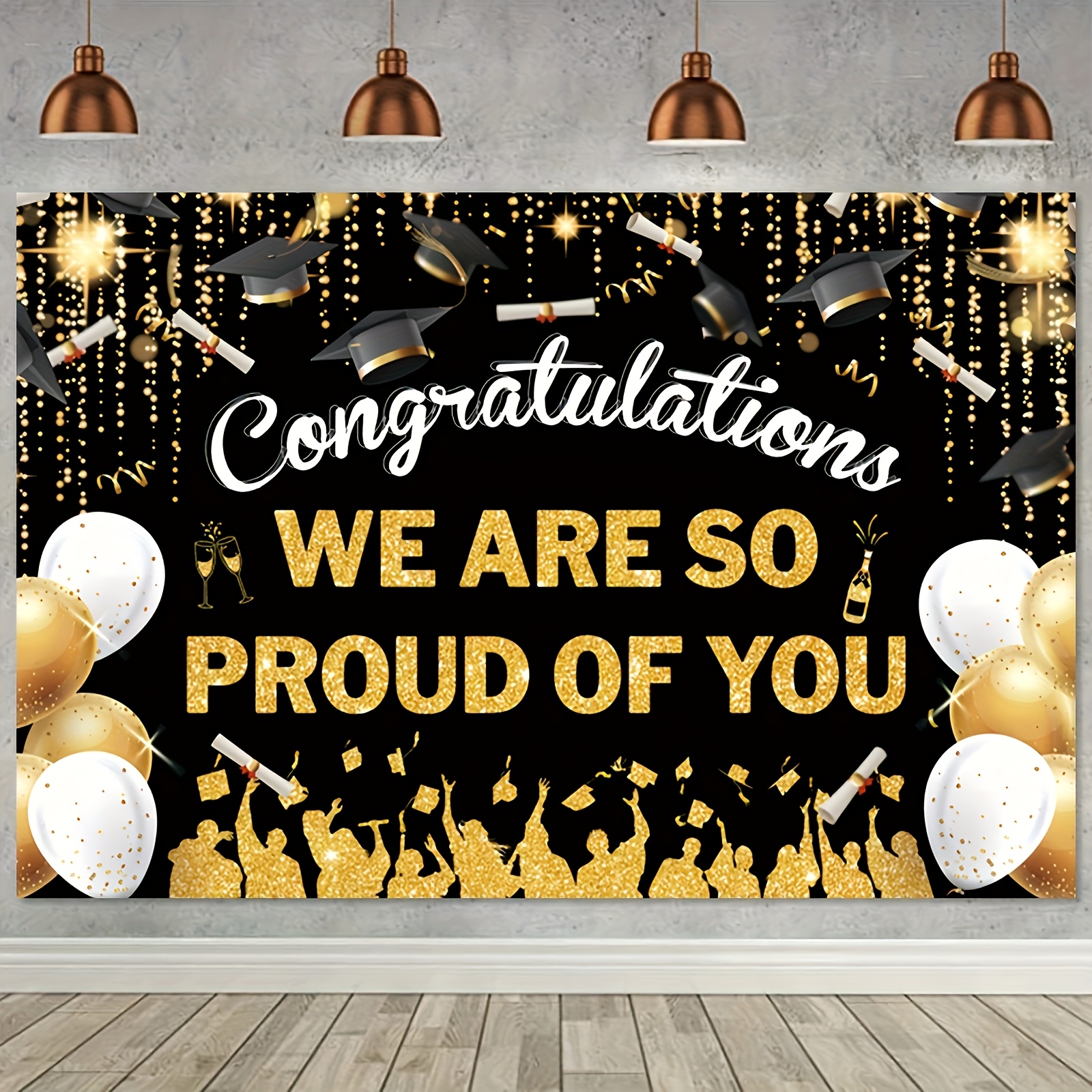 2D FlatGraduation Party Banner - Party Banner Gold のレビューと価格