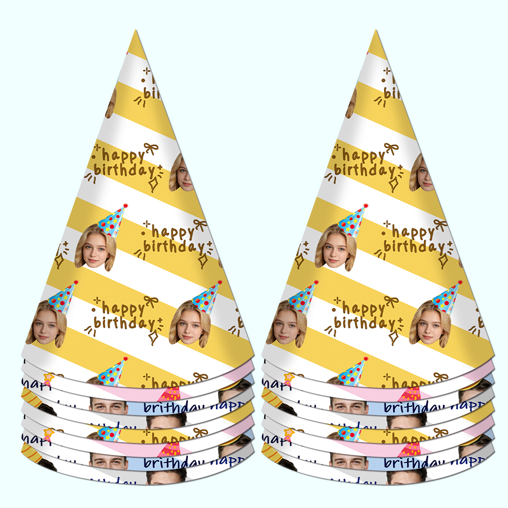 8pcs Custom Text and Photo Fac - Party Hat Cone のレビューと価格
