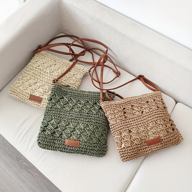 Chic Handmade Paper Straw Cros - Paper Straw Color のレビューと価格