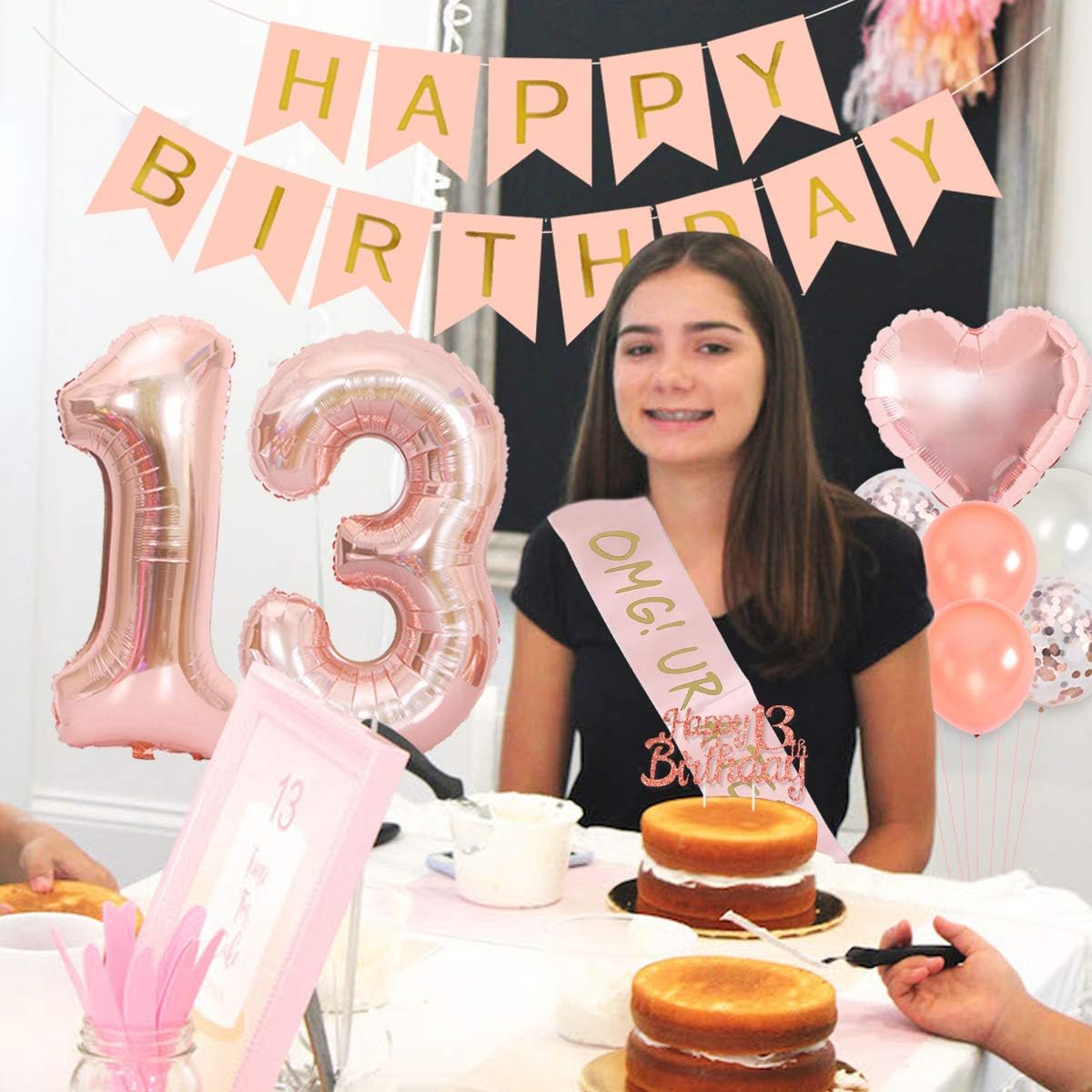 13th Birthday Party Decoration - Party Banner Gold のレビューと価格