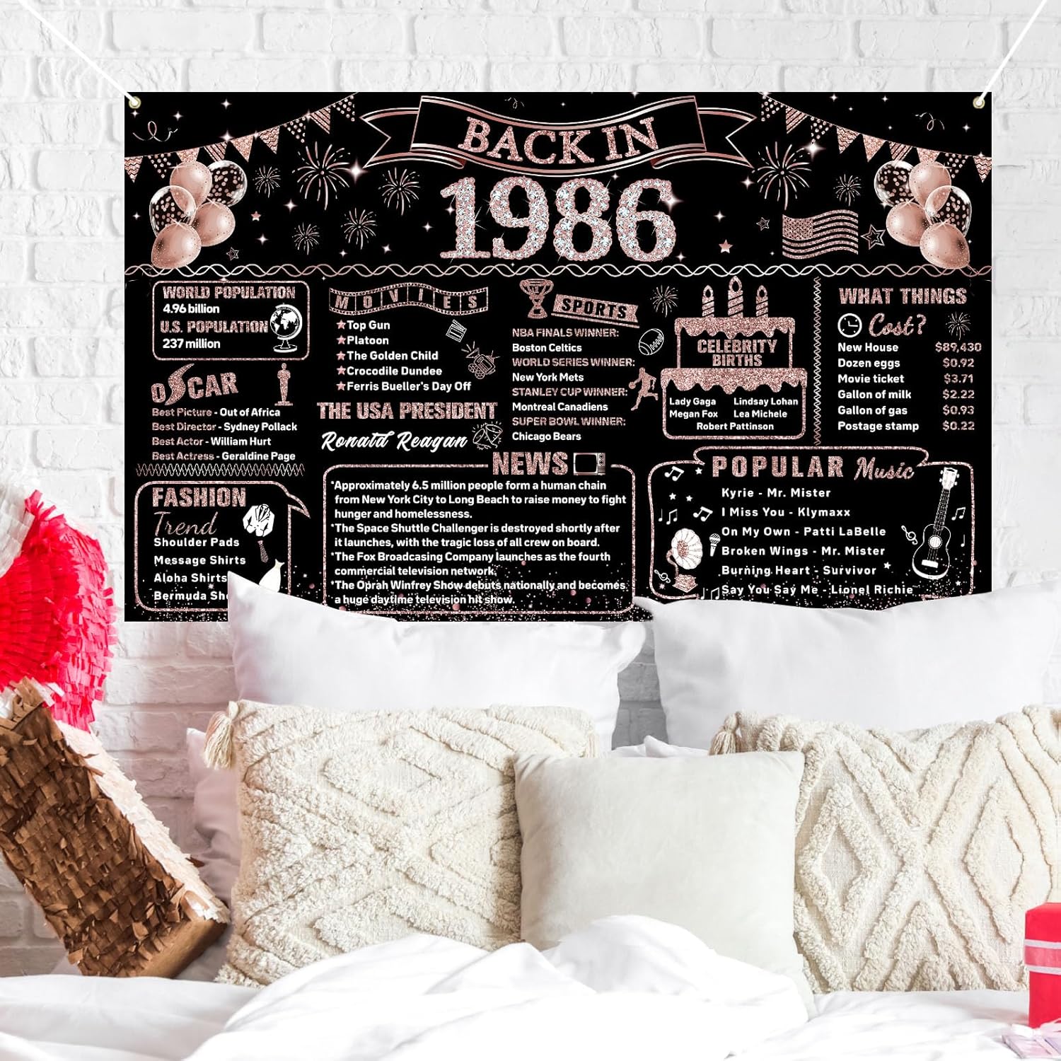 40th Birthday Decorations for  - Party Banner Gold のレビューと価格