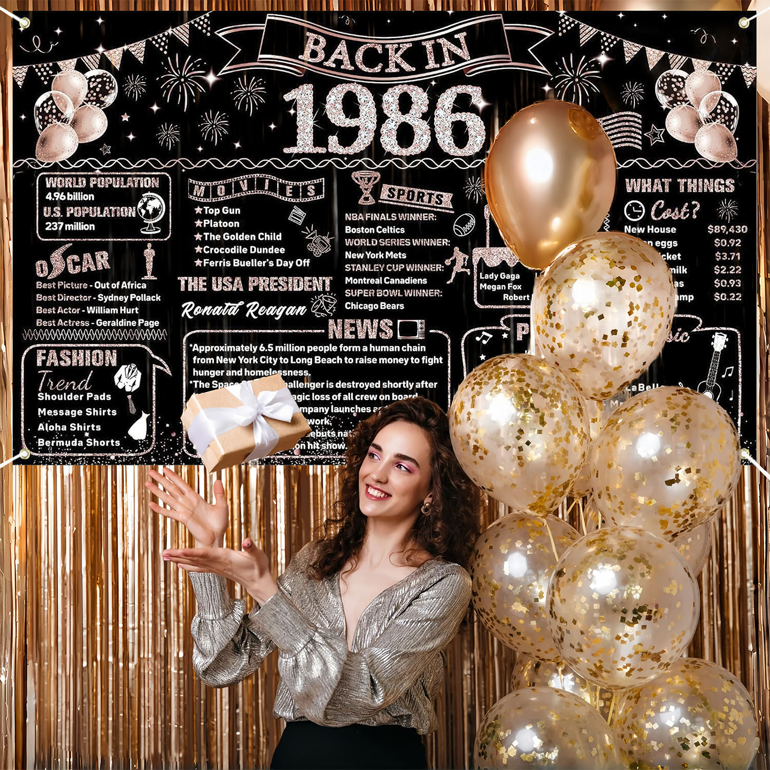 40th Birthday Decorations for  - Party Banner Gold のレビューと価格