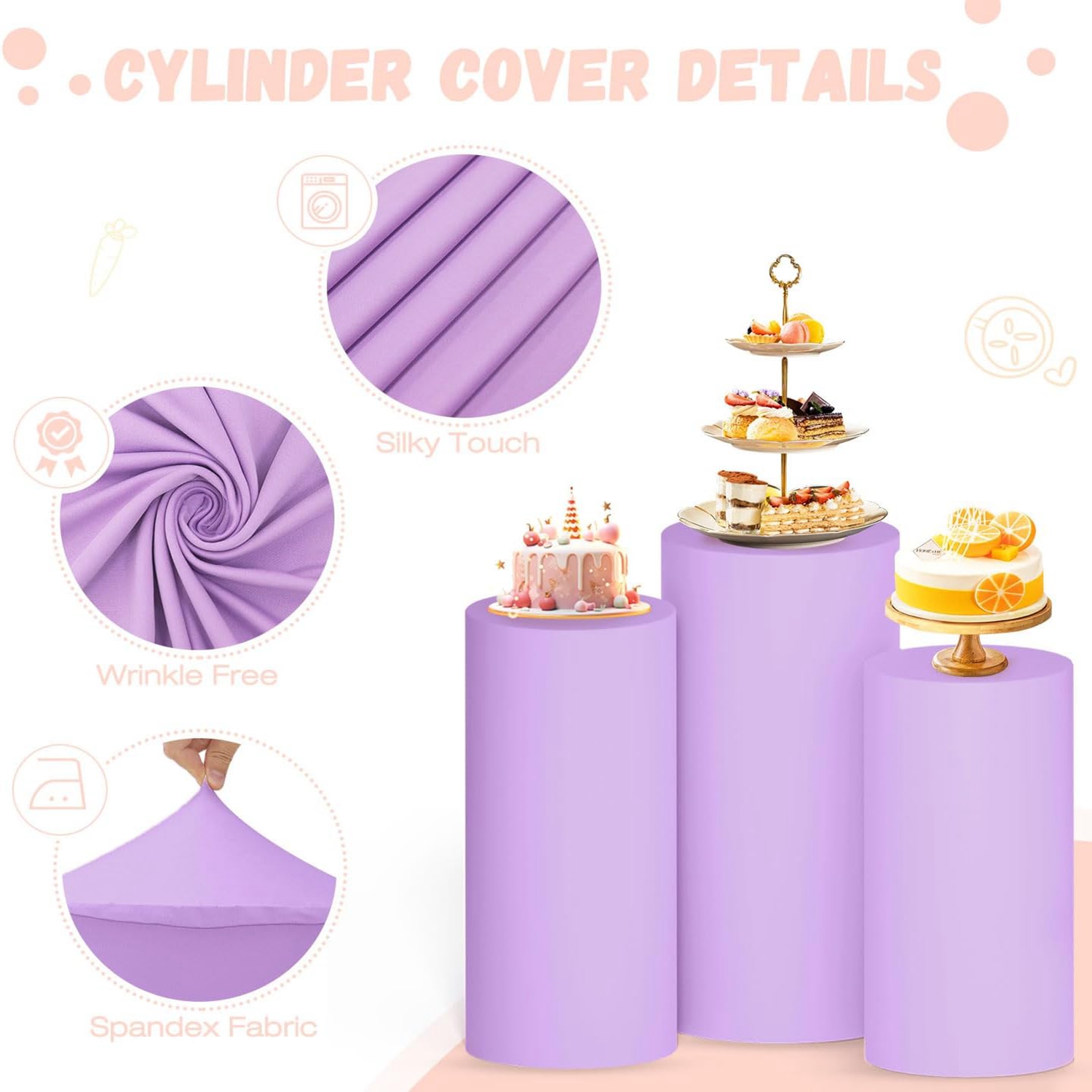 Yeele Purple Cylinder Stand Co - Dessert Table Backdrop のレビューと価格