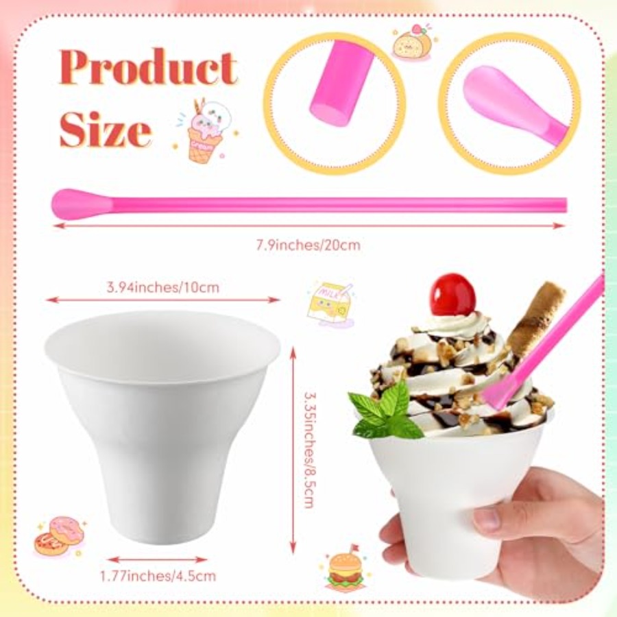 Set Snow Cone Cups and Straws  - Paper Straw Color のレビューと価格
