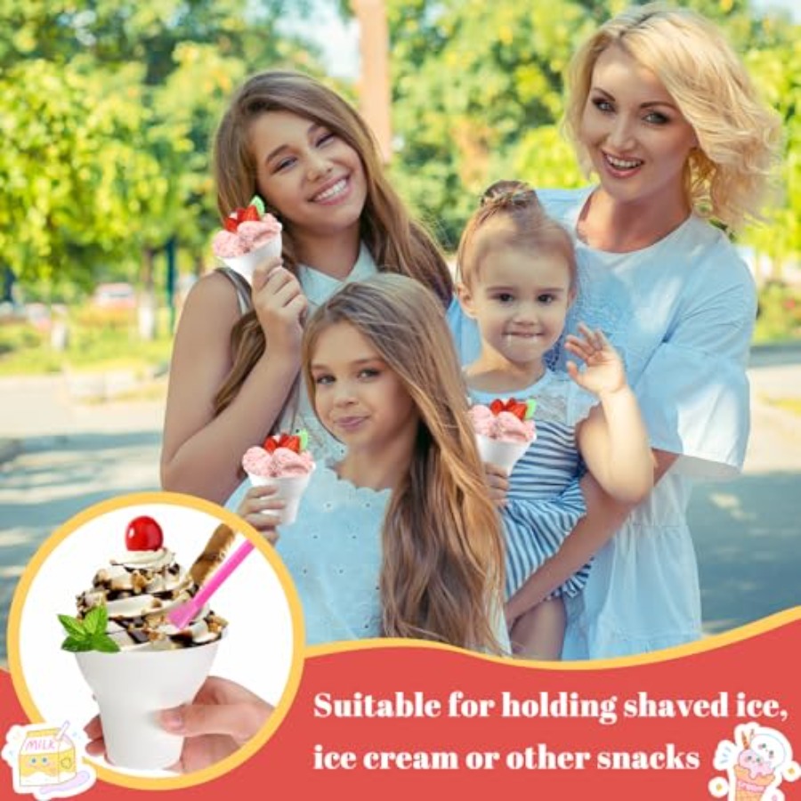 Set Snow Cone Cups and Straws  - Paper Straw Color のレビューと価格