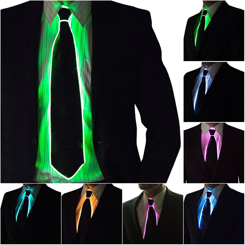 Men Glowing Tie EL Wire Neon L - Event Party Dj のレビューと価格