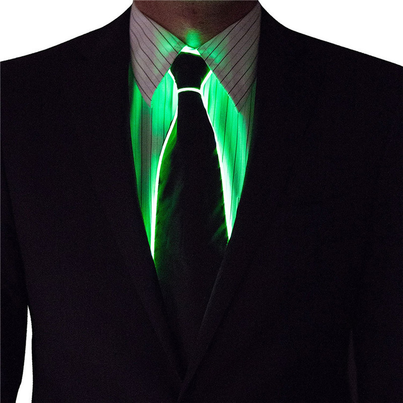 Men Glowing Tie EL Wire Neon L - Event Party Dj のレビューと価格
