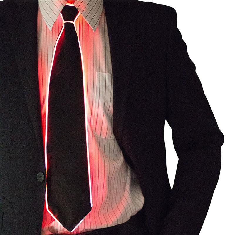 Men Glowing Tie EL Wire Neon L - Event Party Dj のレビューと価格