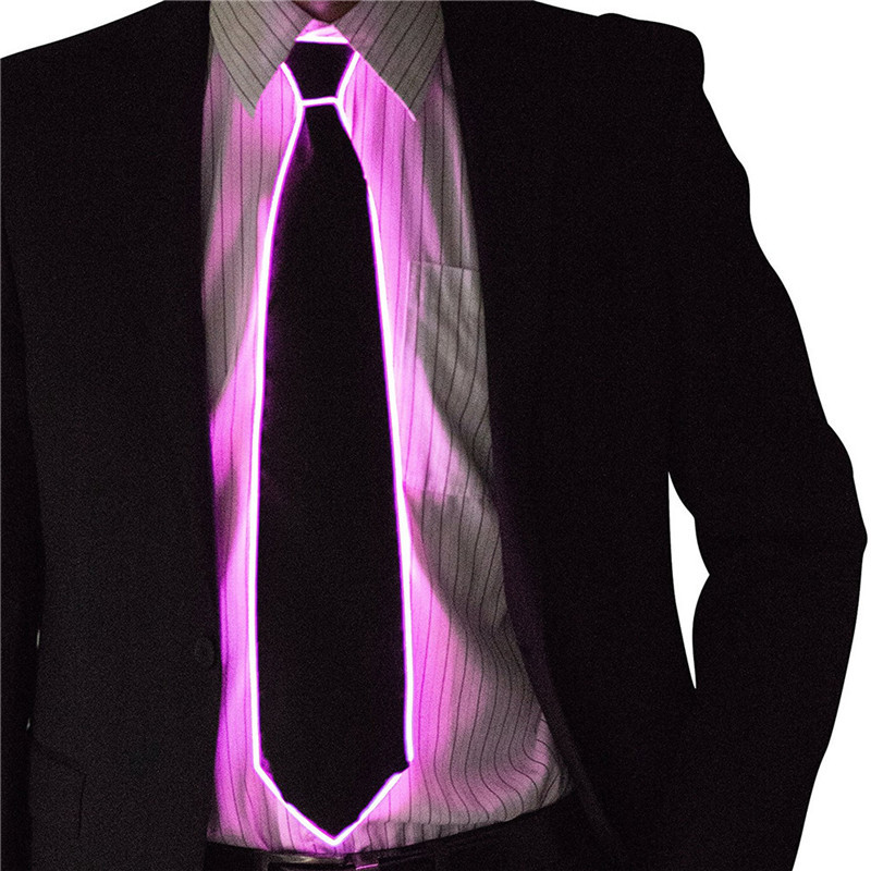 Men Glowing Tie EL Wire Neon L - Event Party Dj のレビューと価格