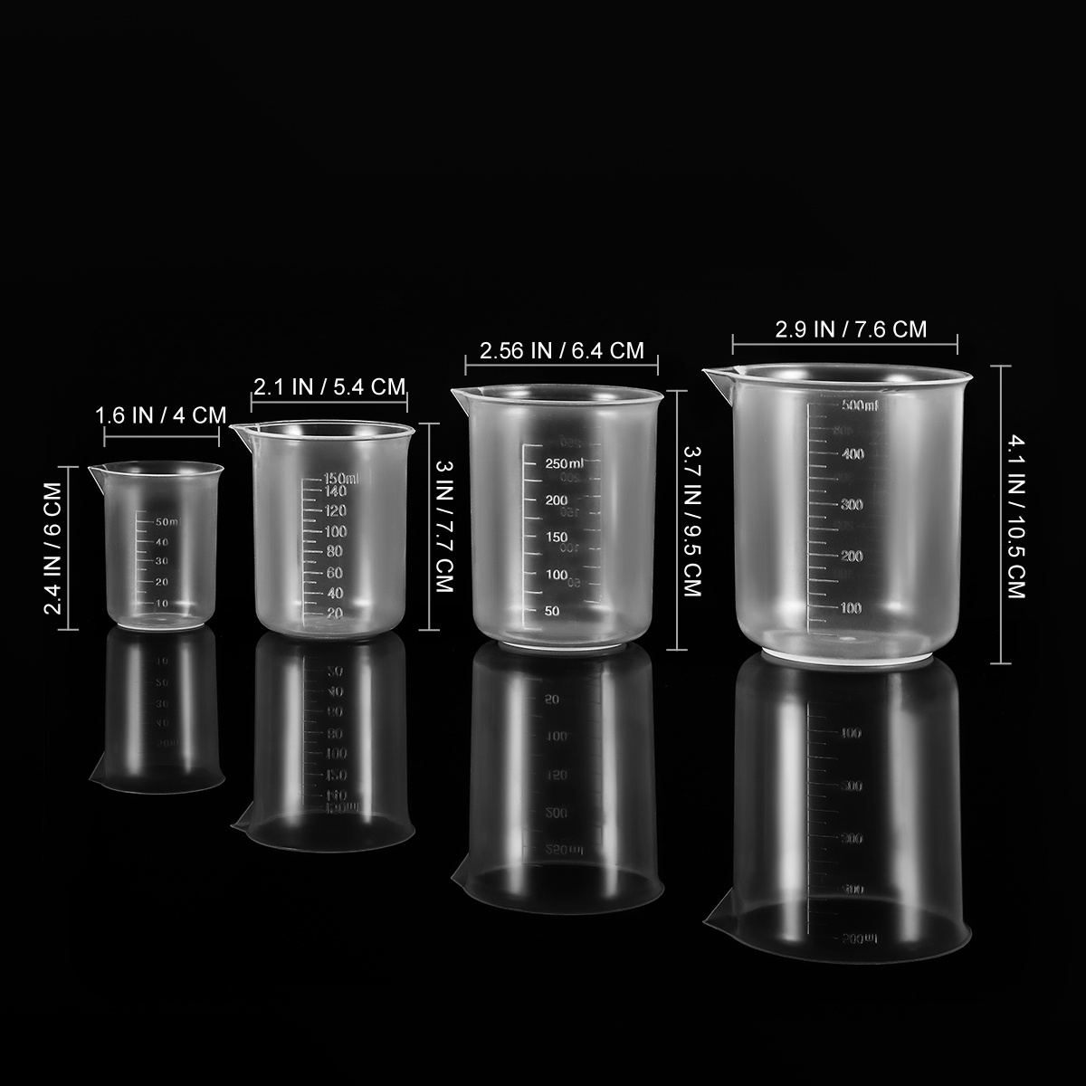 4pcs 50Ml 150Ml 250Ml 500Ml Pl - Plastic Cup 50Pcs のレビューと価格