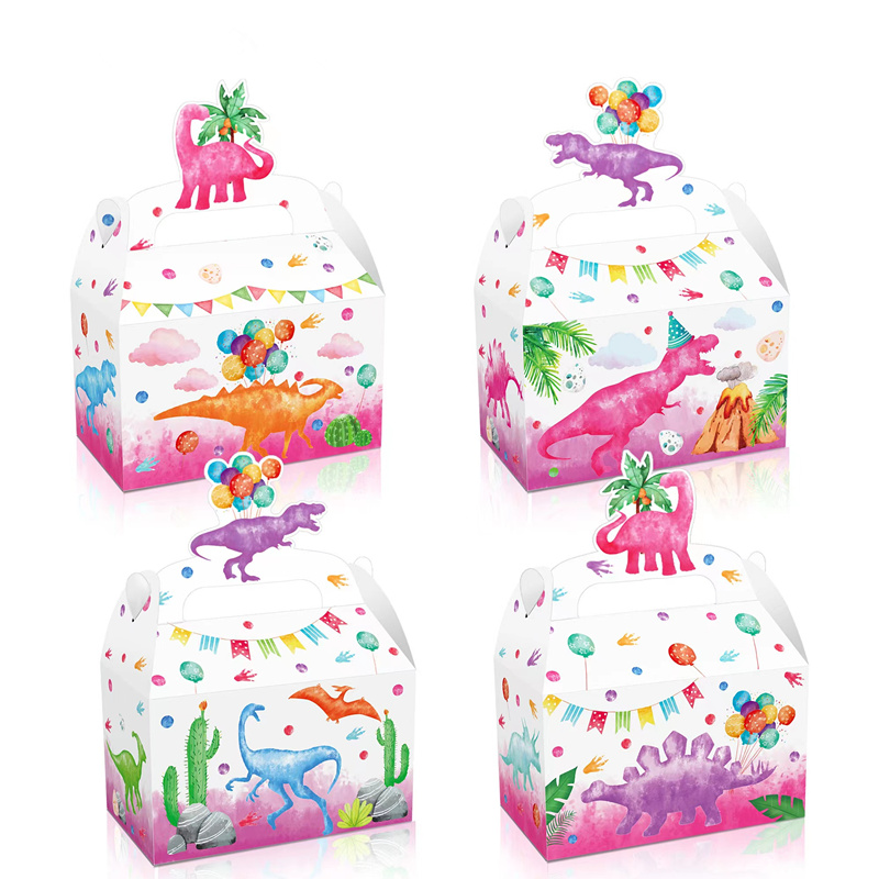 4/24Pcs Pink Dinosaur Candy Bo - Event Party Box のレビューと価格