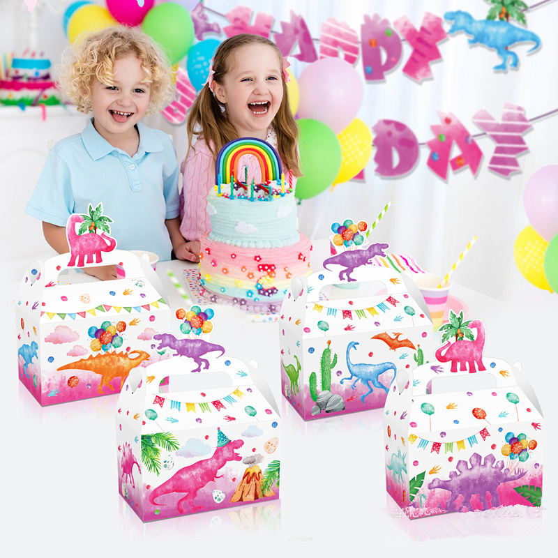 4/24Pcs Pink Dinosaur Candy Bo - Event Party Box のレビューと価格