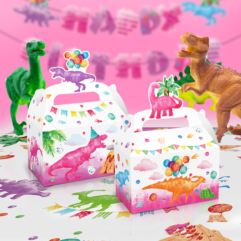 4/24Pcs Pink Dinosaur Candy Bo - Event Party Box のレビューと価格