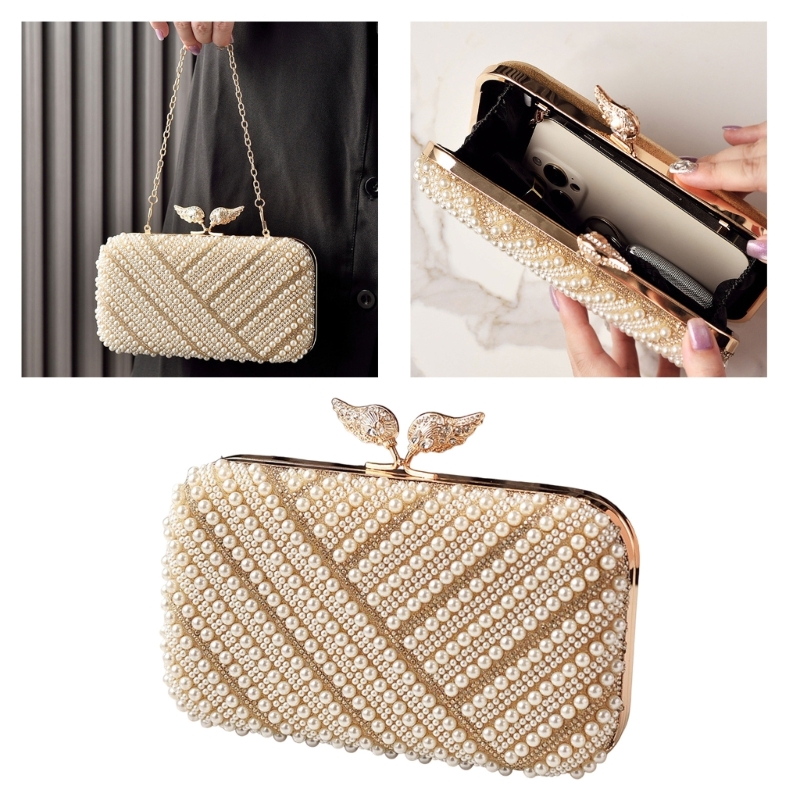 H3CB Elegant Faux Pearls Eveni - Event Party Box のレビューと価格