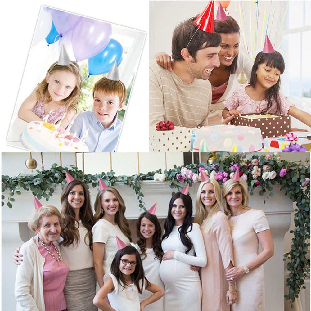 12Pcs Glitter Birthday Cone Ha - Party Hat Cone のレビューと価格