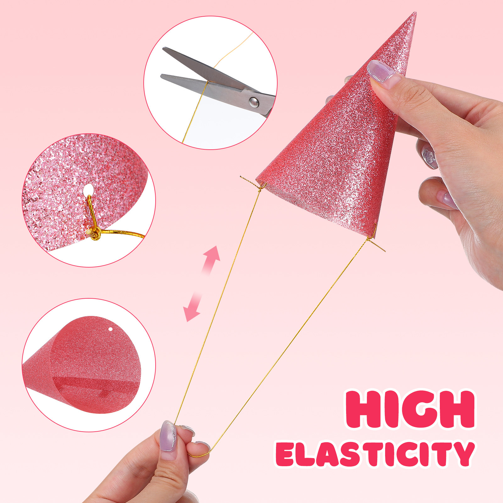 12Pcs Glitter Birthday Cone Ha - Party Hat Cone のレビューと価格