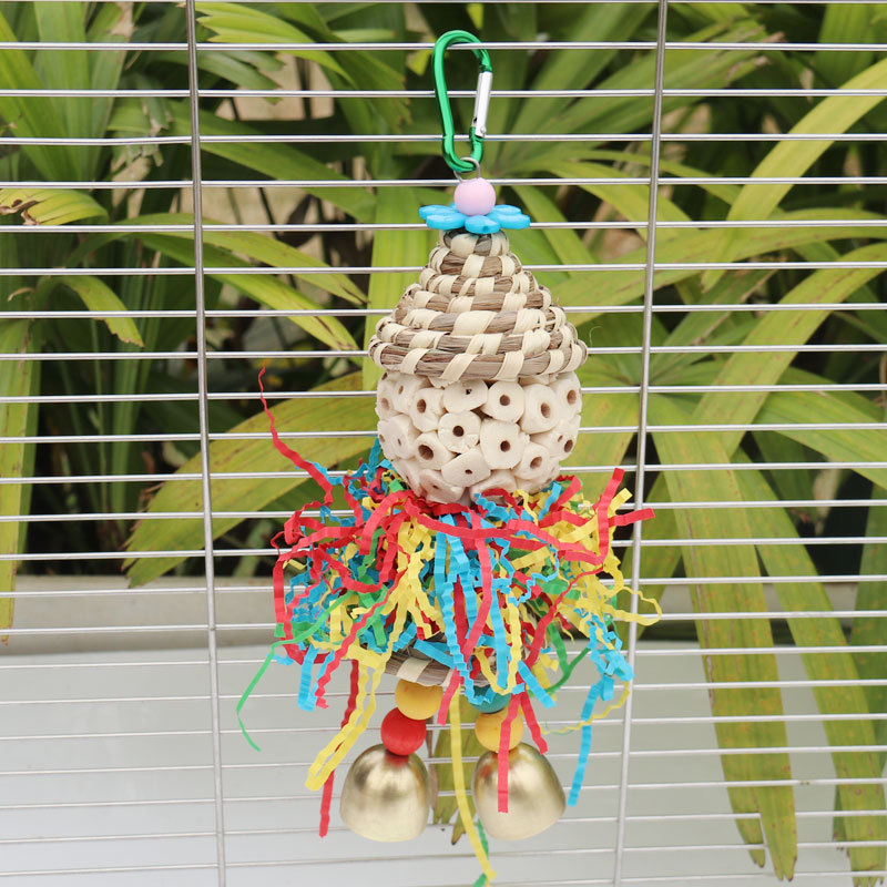 Bird toys, straw hats, colored - Paper Straw Color のレビューと価格