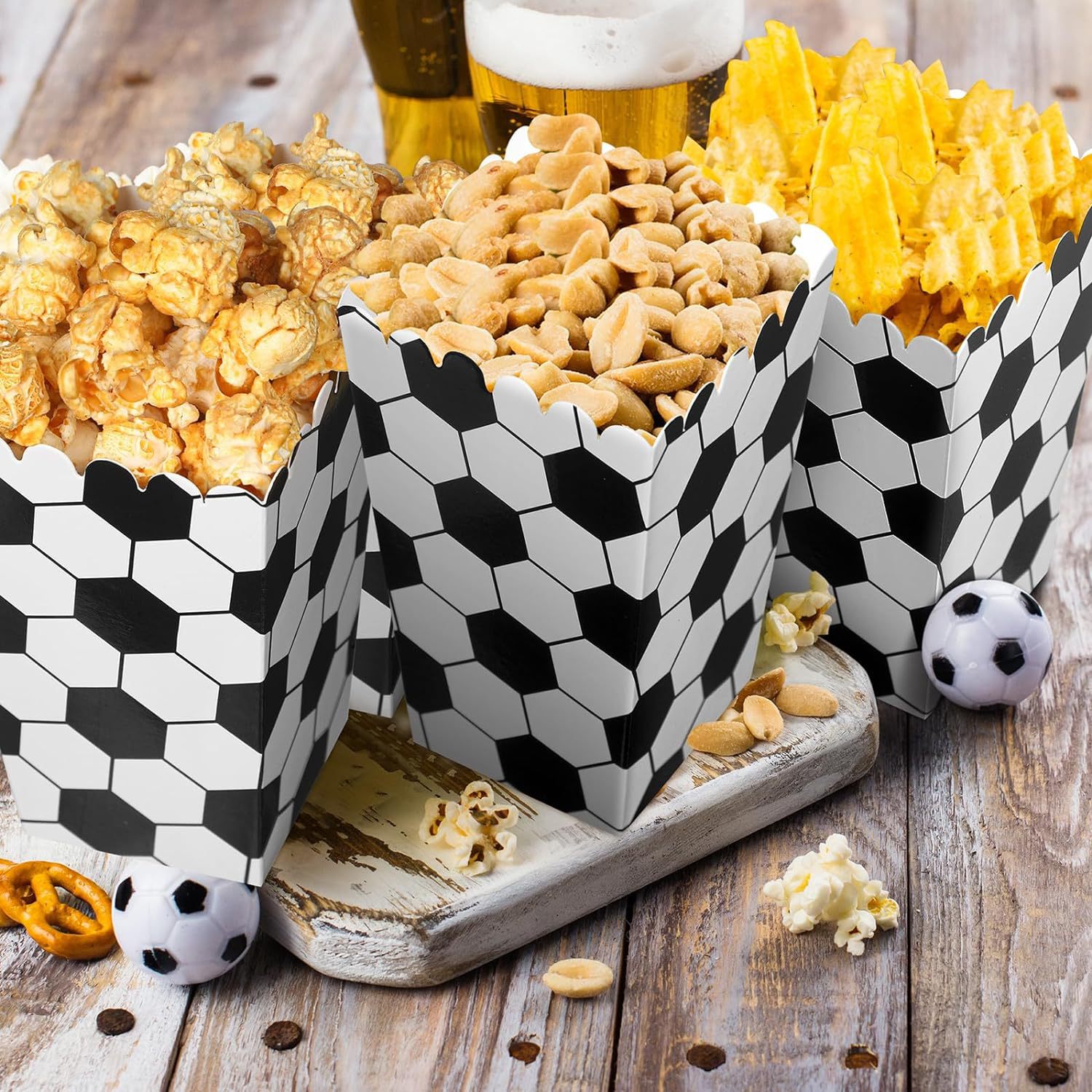 6/18Pcs  Football Popcorn Boxe - Event Party Box のレビューと価格