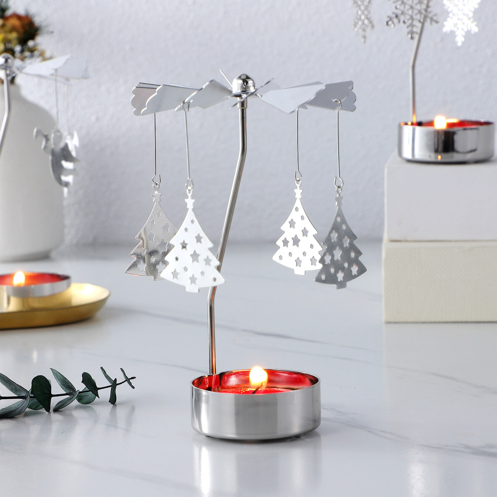 3Pcs Metal Rotating Candlehold - Centerpiece Stick のレビューと価格